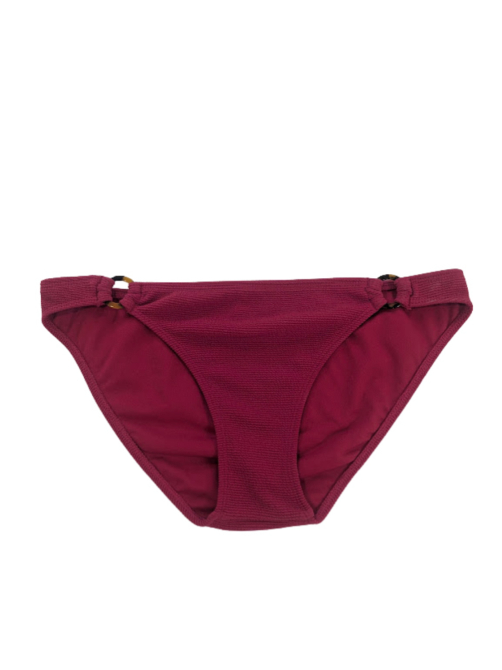Roxy Bikini Bottom Womens M Berry Textured Hip Ring Swimwear Vacation Resort